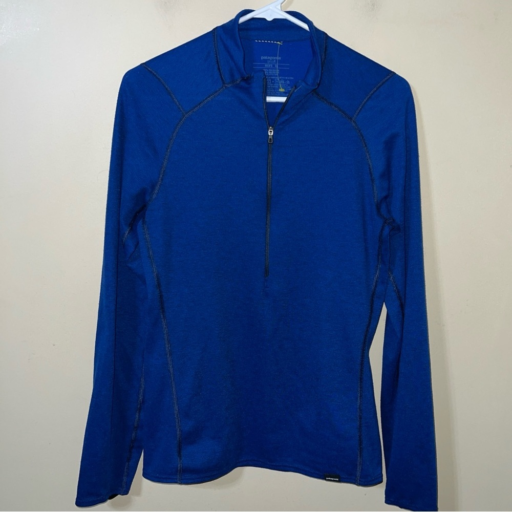 Patagonia Men’s 1/4 Zip Capilene Base Layer Pullover Small Blue